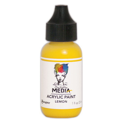 Ranger Ink: Dina Wakley Media Acrylic Paint, Heavy Body, Lemon (1 oz. Bottle)