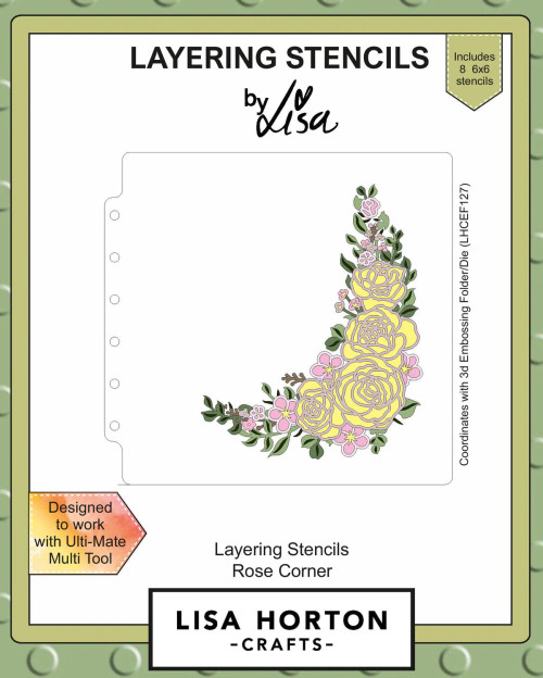 Lisa Horton Crafts: 6x6 Layering Stencils, Rose Corner