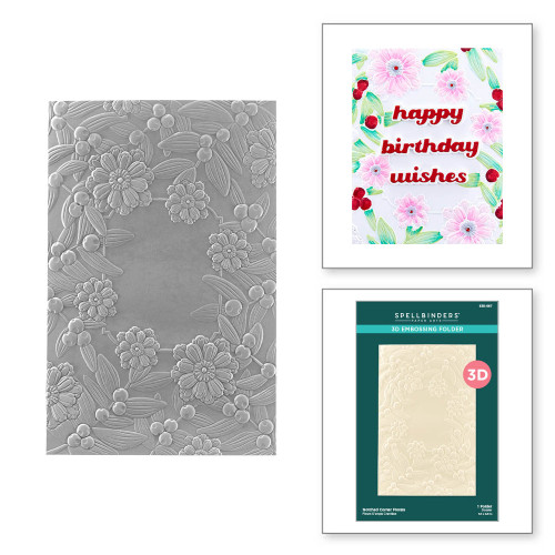 Spellbinder: 3D Embossing Folder, Notched Corner Florals