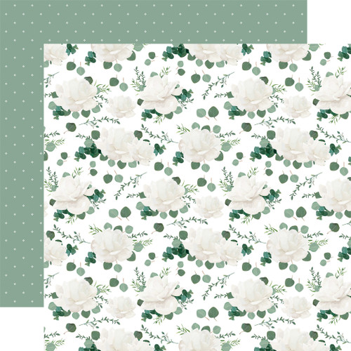 Echo Park: 12x12 Patterned Paper, Wedding Bells - Precious Peonies