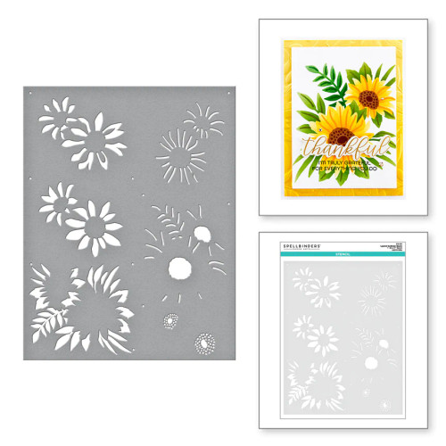 Spellbinders: Layered Sunflower Stencil from the Serenade of Autumn Collection