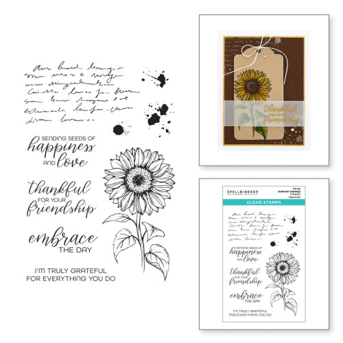 Spellbinders: Sunflower Greetings Clear Stamp Set from the Serenade of Autumn Collection