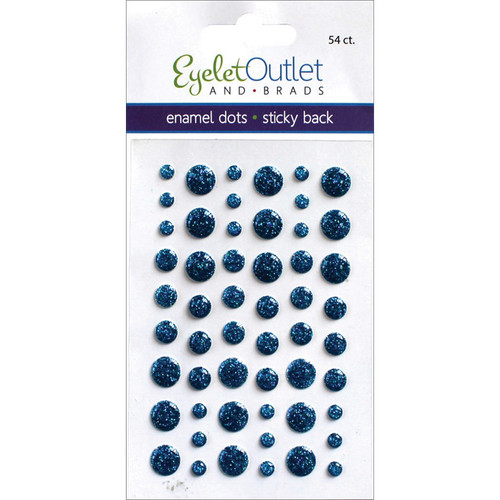 Eyelet Outlet: Adhesive-Back Enamel Dots - Glitter Blue