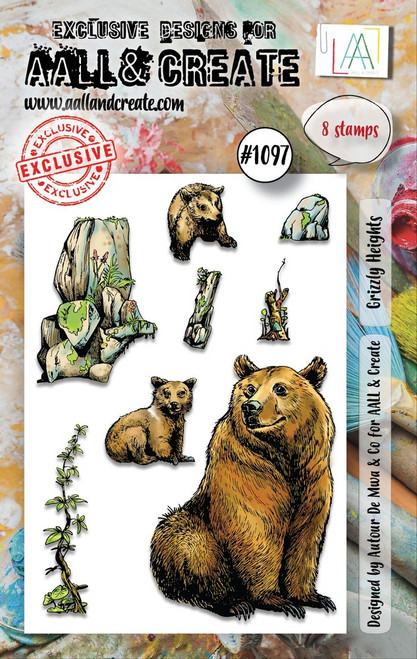 AALL & Create: A7 Clear Stamp Set, #1097 - Grizzly Heights