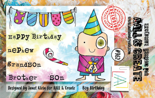 AALL & Create: A7 Clear Stamp Set, #962 - Boy Birthday