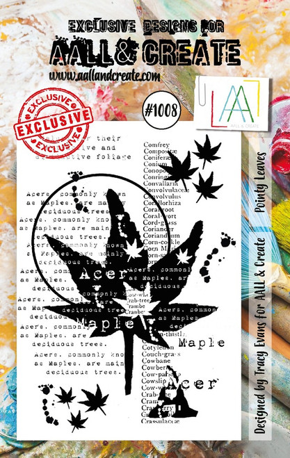 AALL & Create: A6 Stamp Set #1008, Pointy Leaves