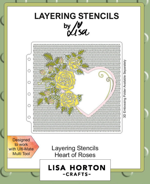 Lisa Horton: Layering Stencil, Heart Of Roses