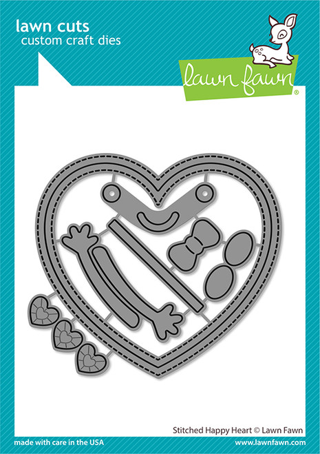 Lawn Fawn: Die Cuts, Stitched Happy Heart