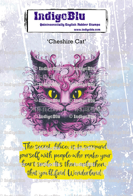 IndigoBlu: A6 Red Rubber Stamp, Cheshire Cat