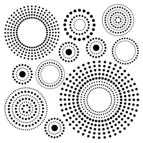 IndigoBlu: 6x6 Stencil, Circle Dots