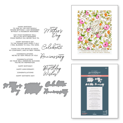 Spellbinders: BetterPress Press Plate & Die Set, Let's Celebrate - Sentiments