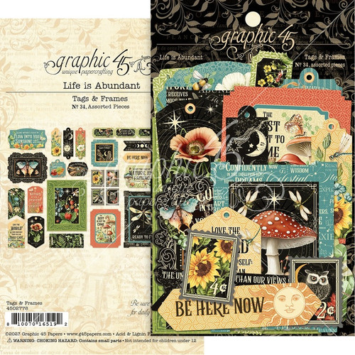 Graphic 45: Ephemera- Tags & Frames: Life is Abundant