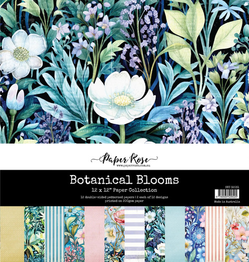 Paper Rose: 12x12 Paper Collection, Botanical Blooms