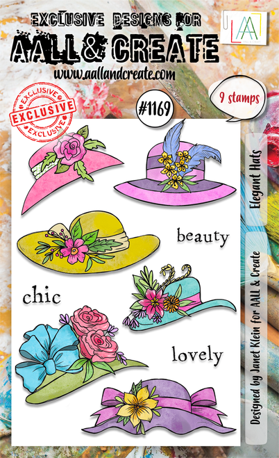 AALL and Create: A6 Stamp Set, Elegant Hats #1169