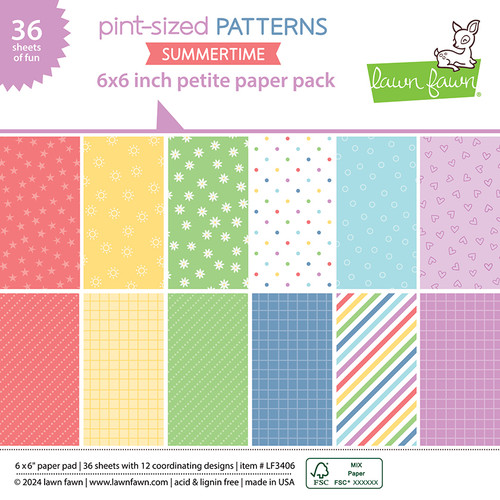 Lawn Fawn: 6x6 Paper pad, Pint-Sized Patterns Summertime