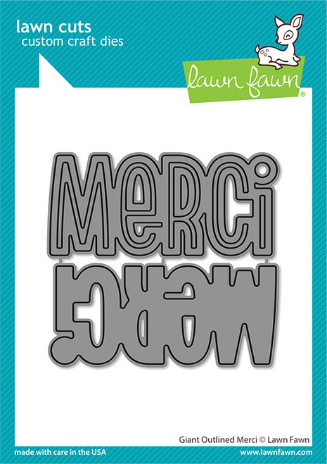 Lawn Fawn: Die Set, Giant Outlined Merci