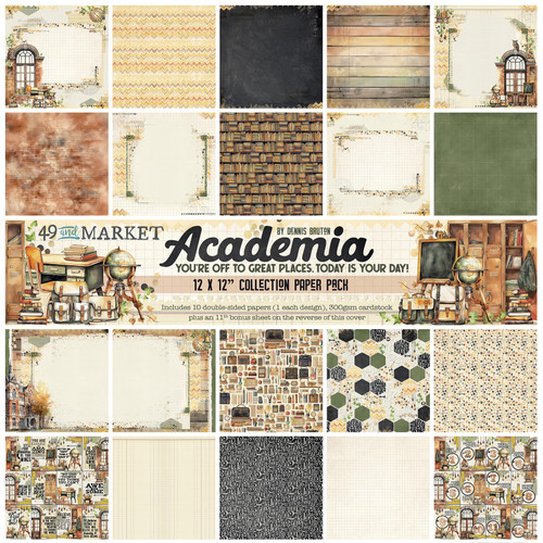 49 & Market: 12x12 Patterned Paper Pack, Academia