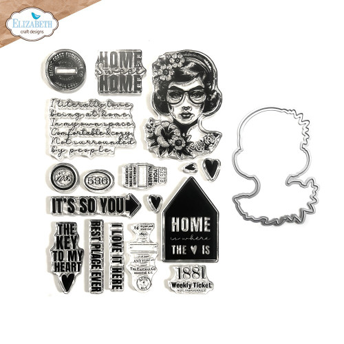 Elizabeth Craft Designs: Clear Stamp & Die Set, Frida at Home