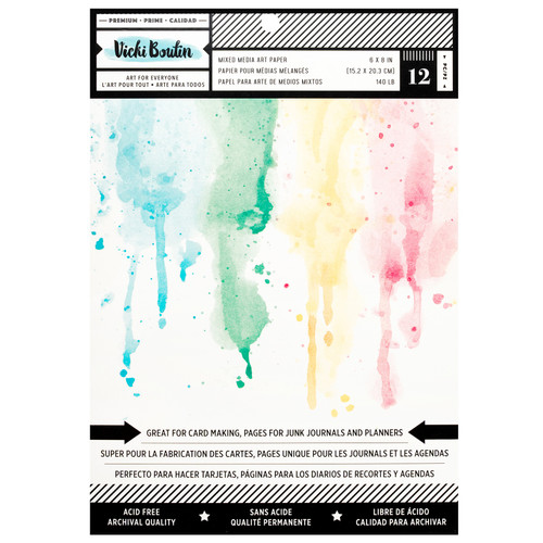 Vicki Boutin: 6"X8" Mixed Media Paper Pad - Bright White Smooth Watercolor