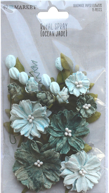 49 and Market: Royal Spray Paper Flowers - Ocean Jade