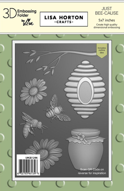 Lisa Horton Crafts: 5x7 3D Embossing Folder & Dies, Just Bee-Cause