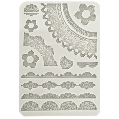 Stamperia: A5 Silicone Mould, Create Happiness Secret Diary - Lace Borders