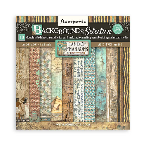 Stamperia: 8"X8"Backgrounds Paper, Fortune - Land of Pharaohs