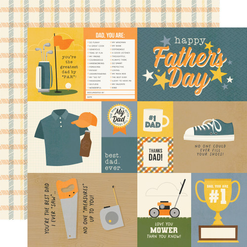 Simple Stories: 12x12 Patterned Paper, Father's Day - Elements 1