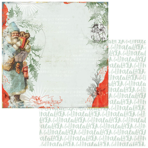 49 & Market: 12x12 Evergreen Season Pattern Paper, Classic Father Christmas