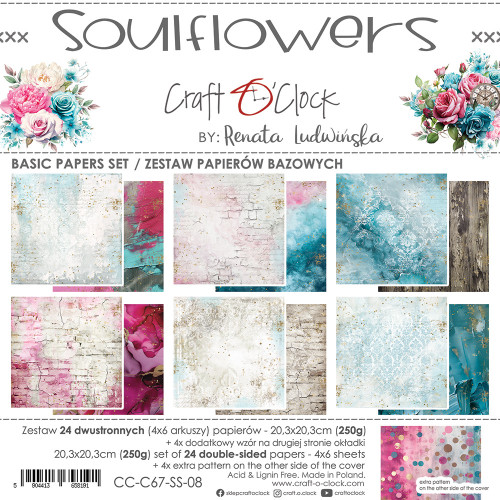 Craft O'Clock: 8X8 Paper Pad, Basics - Soulflowers