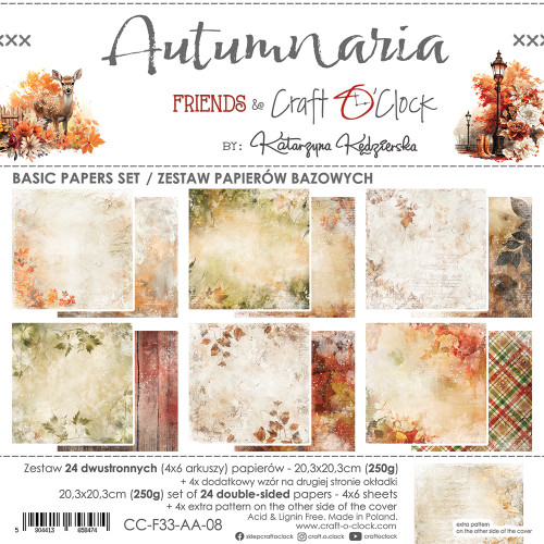 Craft O'Clock: 8X8 Paper Pad, Basics - Autumnaria