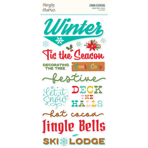 Simple Stories: Foam Stickers, Snow Pine Lodge