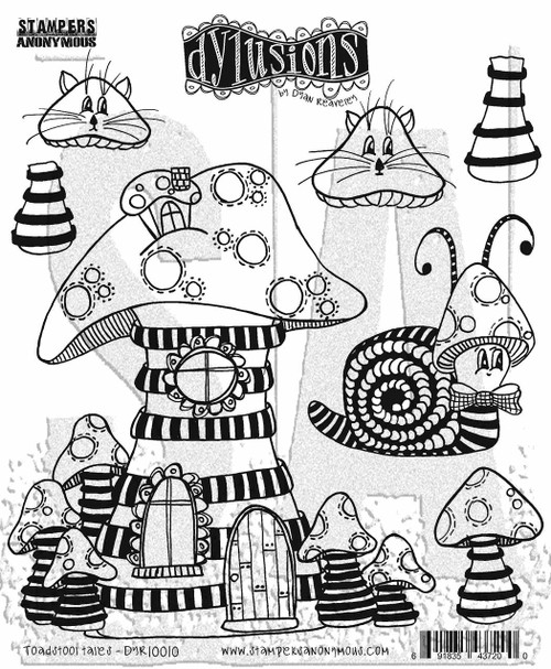 Dyan Reaveley: Dylusions Cling Stamp 8.5"X7" - Toadstool Town