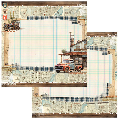 49 & Market: 12 x 12 Patterned Paper, Rust & Revs - Wanderlust