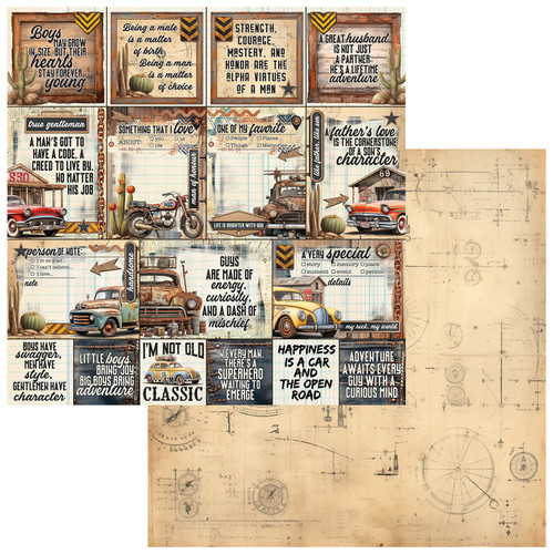 49 & Market: 12 x 12 Patterned Paper, Rust & Revs - Charming