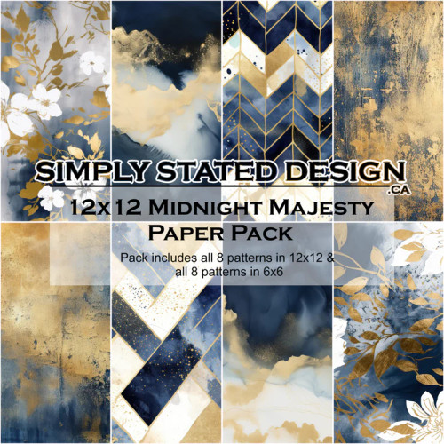 Simply Stated Design: 12x12 Paper Pack, Midnight Majesty
