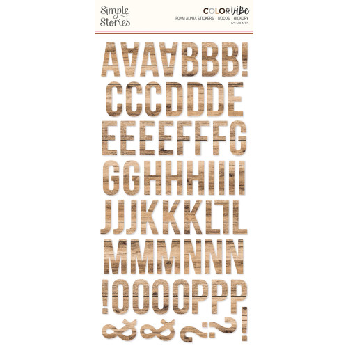 Simple Stories: Color Vibe Foam Alpha Stickers, Woods - Hickory