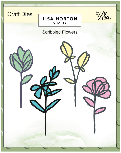 Lisa Horton: Die Set, Scribbled Flowers