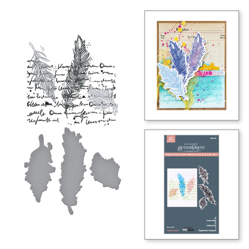 Spellbinders: BetterPress Plates & Die Set, Feather Dream Spellbinders: BetterPress Plates & Die Set, Feather Dream