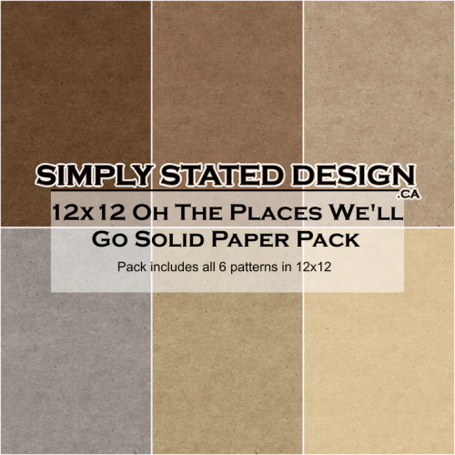 Simply Stated Design: Oh The Places We'll Go 12x12 Solid Paper Pack