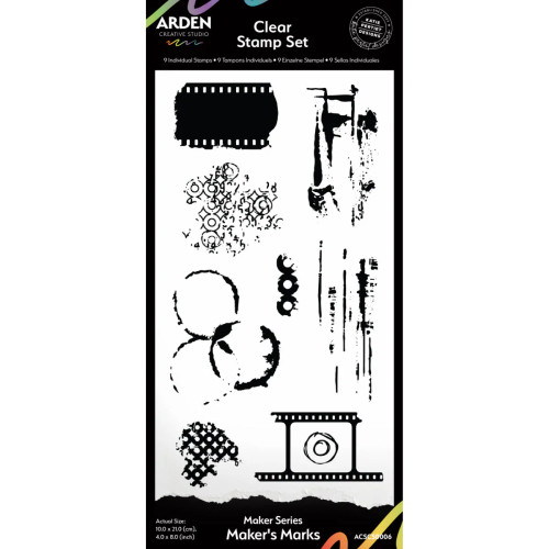 Arden Creative Studio: Maker Series Maker's Marks 4 in x 8 in Clear Stamp Set Arden Creative Studio: Maker Series Maker's Marks 4 in x 8 in Clear Stamp Set