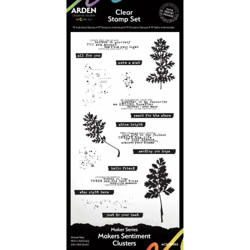Arden Creative Studio: Maker Series Maker's Sentiment Clusters 4 in x 8 in Clear Stamp Set Arden Creative Studio: Maker Series Maker's Sentiment Clusters 4 in x 8 in Clear Stamp Set