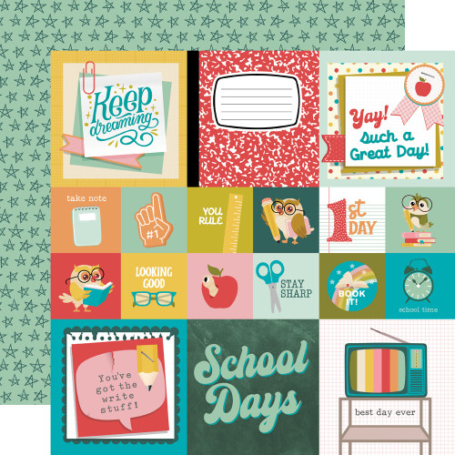 Simple Stories: 12X12 Patterned Paper, Book Fair - 2x2/4x4 Elements