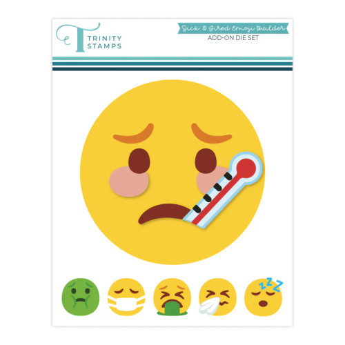Trinity Stamps: Die Set, Sick & Tired Emoji Builder Add-on Die Set