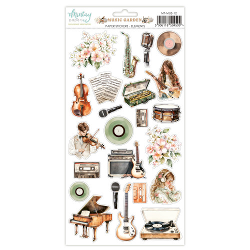 Mintay Papers: 6X12 Paper Stickers, Music Garden - Elements
