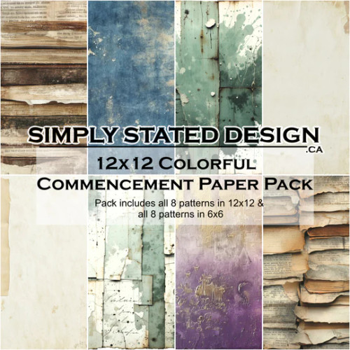 Simply Stated Design: Colorful Commencement 12x12 Paper Pack