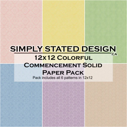 Simply Stated Design: Colorful Commencement 12x12 Solid Paper Pack