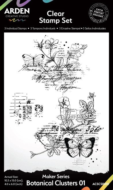 Arden Creative Studio: Maker Series Botanical Clusters 01 4 in x 6 in Clear Stamp Set