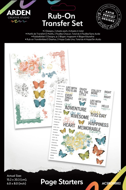 Arden Creative Studio: Page Starters 6 in x 8 in Rub-On Transfer Set