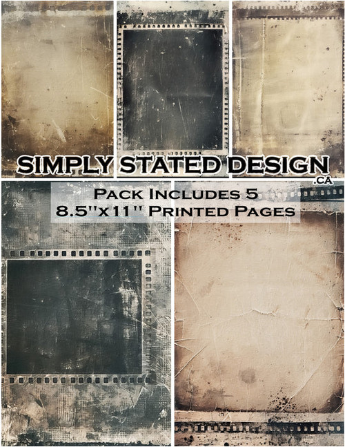 Simply Stated Design: Nostalgic Film 8.5 x 11 Paper Pack